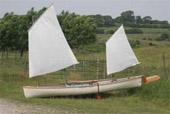 Sailing canoe Avocet with Lugsail Ketch Rig