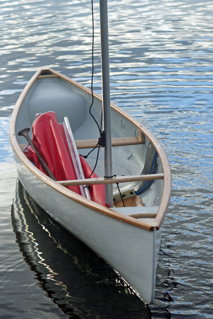 Little Egret solo sailing canoe